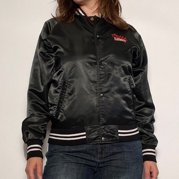 Vintage 1980s COORS LIGHT Beer Embroidered Satin Bomber Jacket! Small to Medium - Picture 10 of 14